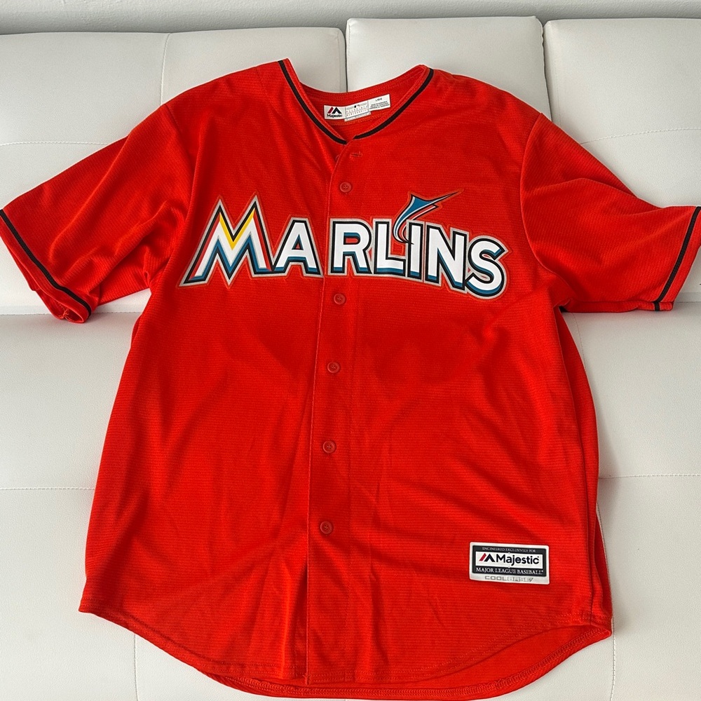 Majestic Red Marlins Baseball Jersey